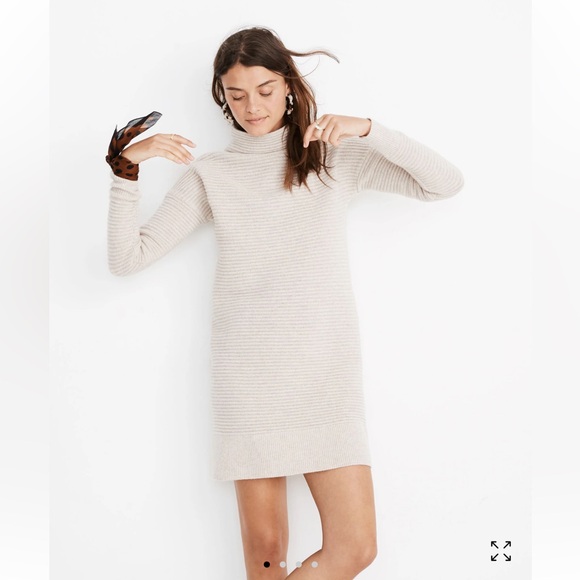Madewell Sweaters - Madewell Skyscraper Sweater-Dress merino wool natural cream colour trendy warm